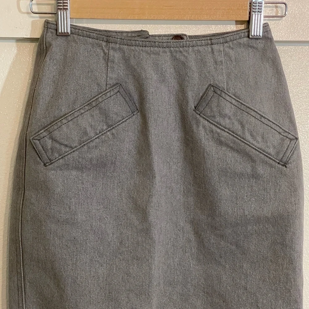 DKNY 2 Gray Denim Mini Shirt